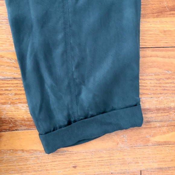 Army Green Silky Club Monaco Cuffed Cargo Pants - Picture 5 of 9